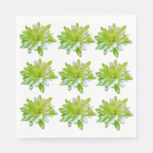 Cute green floral green flower green daisy napkin (Front)