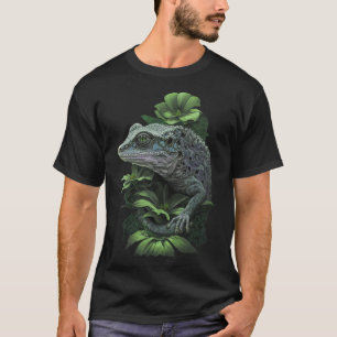 Cute Green Flower Gecko Wildlife Lizard T-Shirt