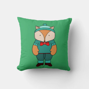 Cute green fox cushion