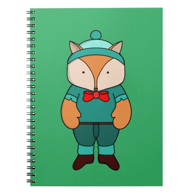 Cute green fox notebook (Front)