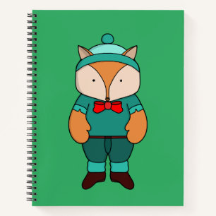 Cute green fox notebook