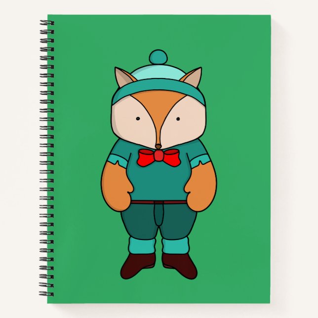 Cute green fox notebook (Front)