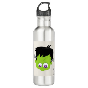 Cute Green Frankenstein Monster face Halloween 710 Ml Water Bottle