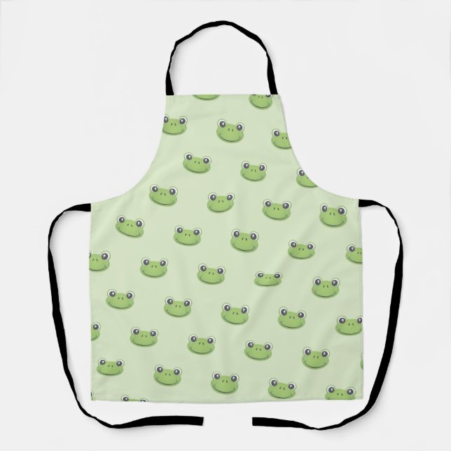 Cute Green Frog | All-Over Print Apron (Front)
