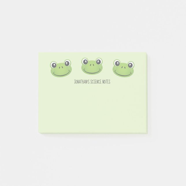 Cute Green Frog | Back to School | Post-It Notes (Front)
