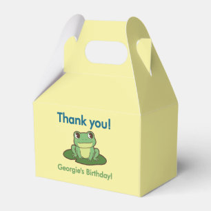 Cute Green Frog Birthday Party Favour Boxes