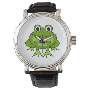 Cute Green Frog Cartoon Watch