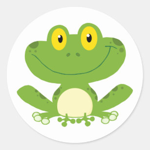 Cute Green Frog Classic Round Sticker