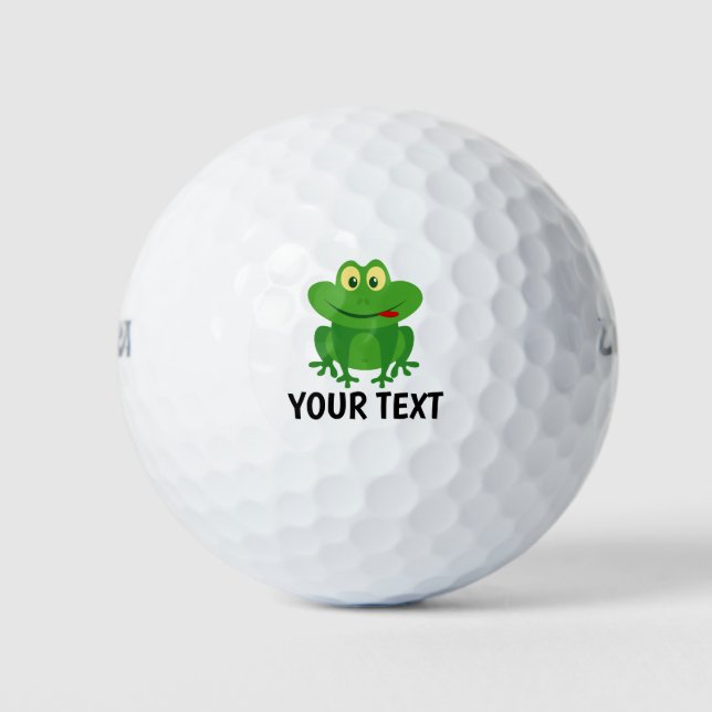 Cute green frog custom print golf ball gift set (Front)