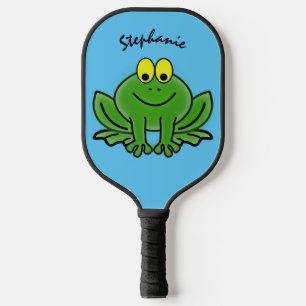 Cute Green Frog Design Pickleball Paddle
