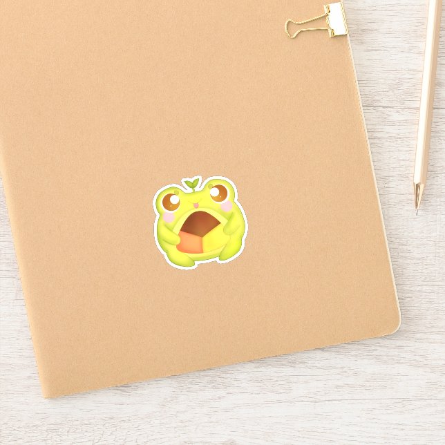 Cute Green Frog Holding Mexican Polvoron Cookie (Notebook)