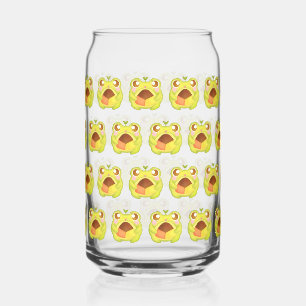 Cute Green Frog Holding Mexican Polvoron Cookie Can Glass