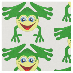 Cute green frog kids animal funny child template fabric