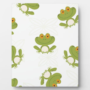 Cute Green Frog Pattern Plaque