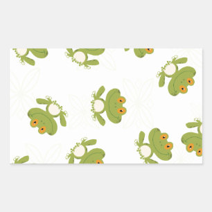 Cute Green Frog Rectangular Sticker