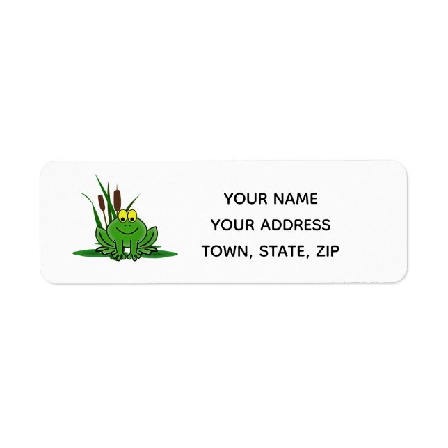 Cute Green Frog Return Address Label (Front)
