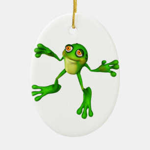 Cute Green Froggy Ceramic Tree Decoration