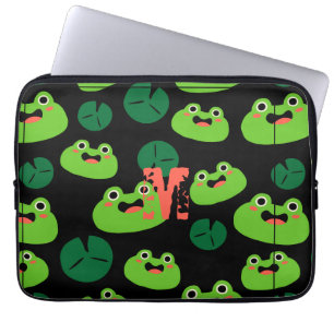 Cute Green Frogs Laptop Sleeve