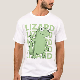 Cute Green Gecko Reptile Graphic Tee for Animal Lo