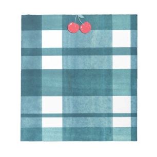Cute green gingham notepad