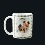 Cute Green Gingham Plaid Custom Photo Christmas Coffee Mug<br><div class="desc">Cute Green Gingham Plaid Custom Photo Christmas Ceramic Coffee Mug</div>