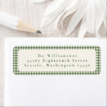 Cute Green Gingham Plaid Custom Return Address Return Address Label<br><div class="desc">Cute Green Gingham Plaid Custom Photo Christmas Return Address Labels</div>