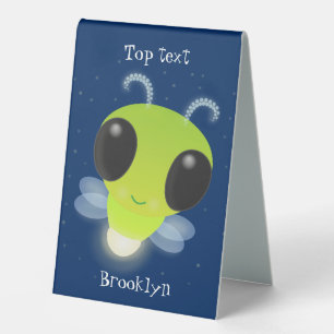 Cute green glow bug firefly cartoon illustration