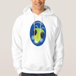 Cute green glow bug firefly cartoon illustration hoodie
