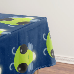Cute green glow bug firefly cartoon illustration tablecloth
