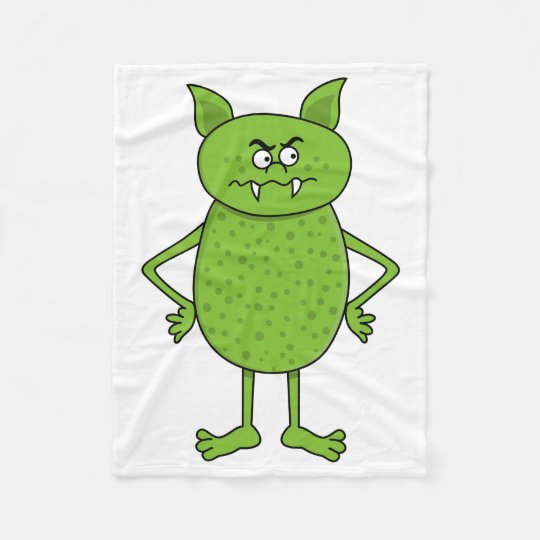 Cute Green Goblin Cartoon Fleece Blanket Zazzle Com Au