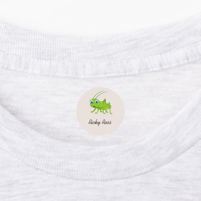 Cute green grasshopper purple (Affixed)