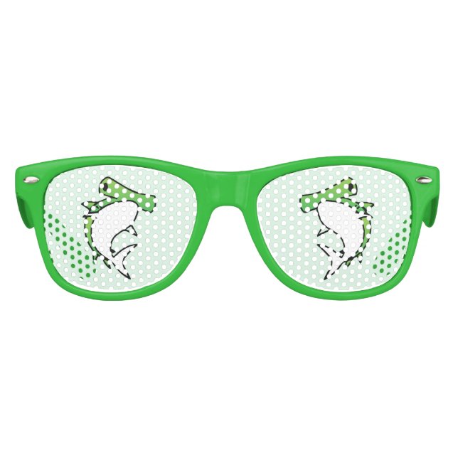 Cute Green Hammer Head Shark Cartoon Kids Sunglasses (Front)