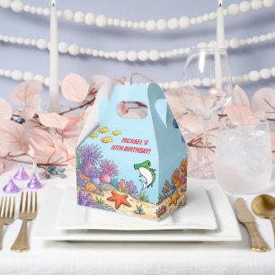 Cute Green Hammerhead Shark Ocean Birthday Favour Box