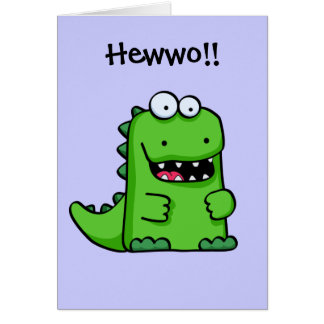 Cute Green Happy Dinosaur