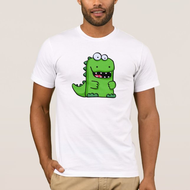 Cute Green Happy-Saurus T-Shirt (Front)