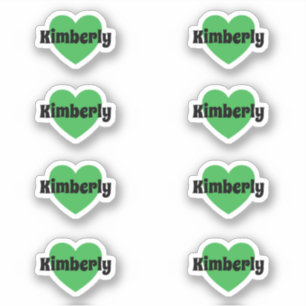Cute Green Heart Sticker With Customizable Name