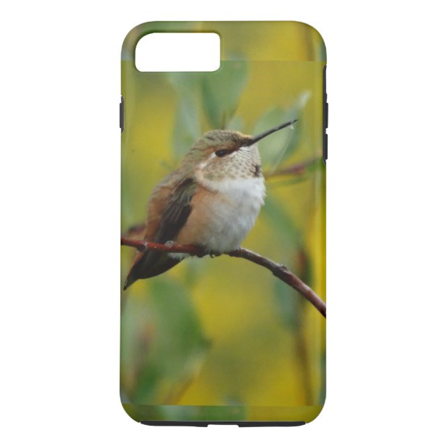 cute green Hummingbird yellow background Case-Mate iPhone Case (Back)
