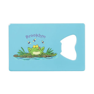 Cute green hungry frog cartoon illustration