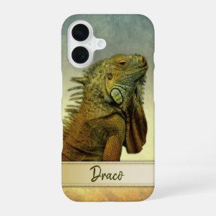 Cute Green Iguana Personalizable iPhone 16 Case