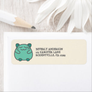 Cute Green Kawaii Hamster Return Address Label