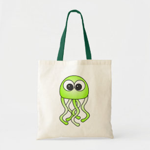 Cute Green Kawaii Jellyfish Tote Bag