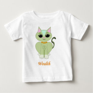 Cute green kitty cat cartoon baby T-Shirt