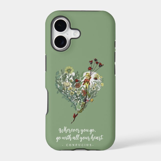Cute Green Lady Bug Inspirational Adventure Quote  (Back)