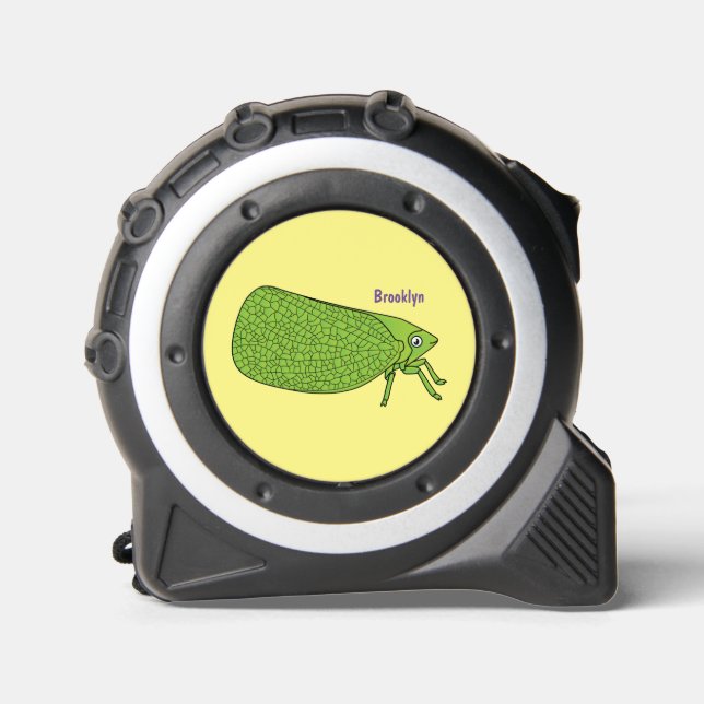Cute green leaf hopper insect cartoon illustration 1 (Front)