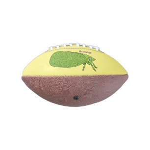 Cute green leaf hopper insect cartoon illustration football