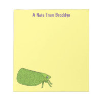 Cute green leaf hopper insect cartoon illustration