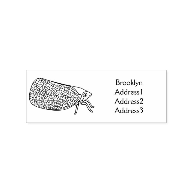 Cute green leaf hopper insect cartoon illustration rubber stamp (Imprint)