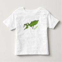 Cute green leaf insect cartoon illustration