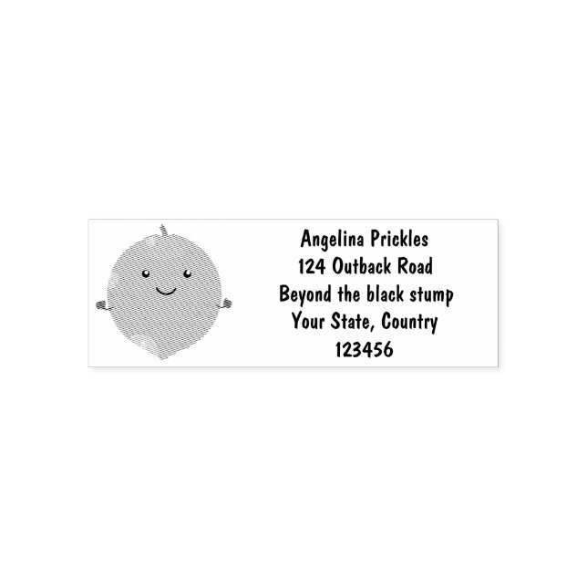 Cute green lime bubbles cartoon illustration self-inking stamp (Design)