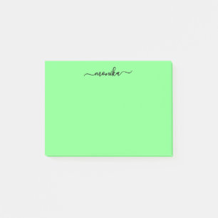 Cute Green Lime Custom Name Post-it Notes
